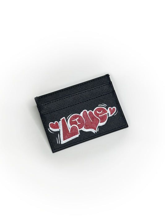 LOVE Hand-Painted Black Cardholder