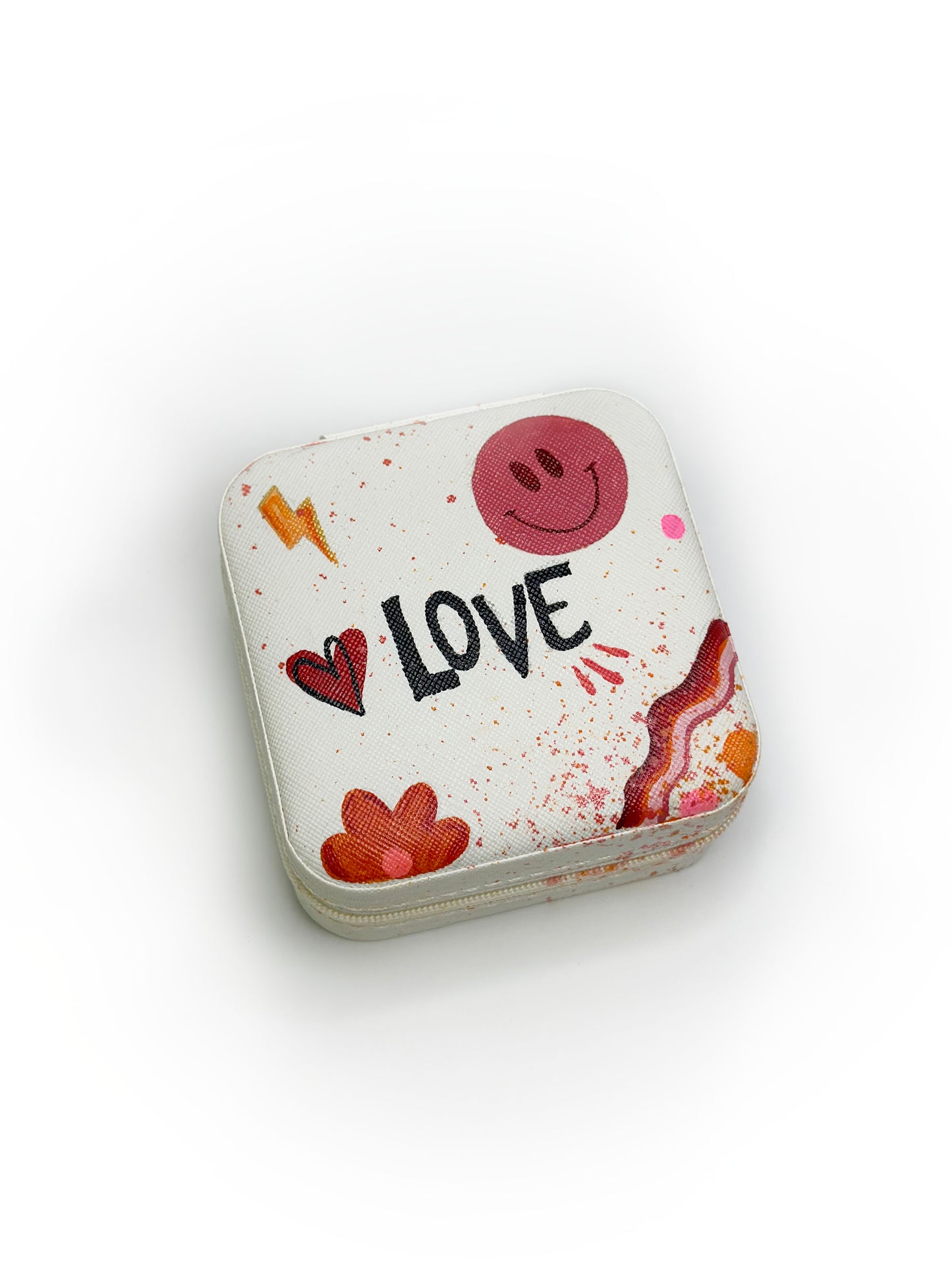 LOVE & Smiley Hand-Painted Jewelry Box