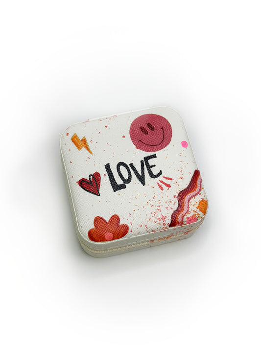 LOVE & Smiley Hand-Painted Jewelry Box