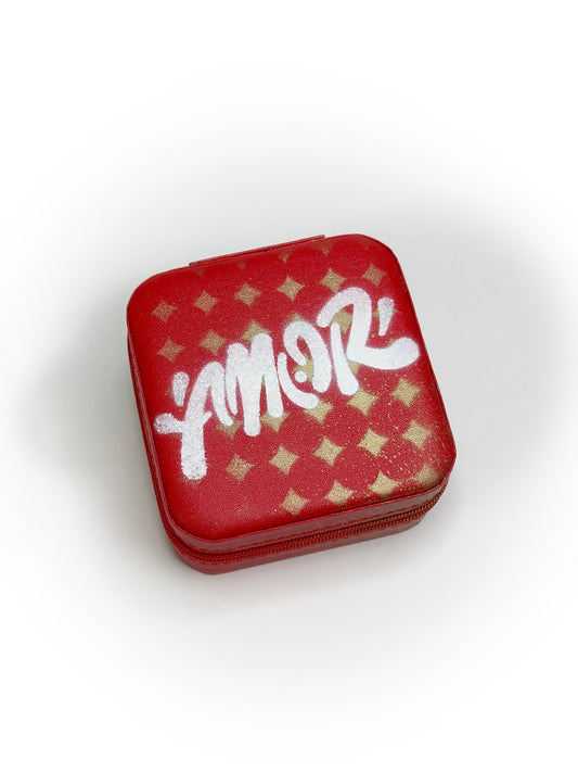 AMOR Hand-Painted Jewelry Box