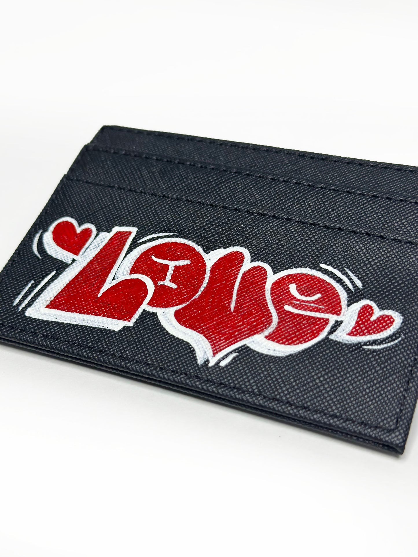 LOVE Hand-Painted Black Cardholder